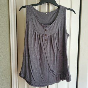 Gray Sleeveless Button Top Blouse Size M